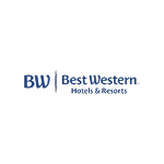 Soon Architecture - Logo Best Western Hotels & Resorts en texte bleu sur fond transparent. Conçu avec une touche professionnelle, le « BW » est en gras, suivi d'une ligne verticale et du nom Best Western Hotels & Resorts en majuscules et minuscules.